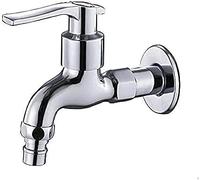 Rubinetto a leva in ottone resistente con finitura cromata | Rubinetto a leva in ottone resistente per uso esterno e interno, perfetto per un facile lavaggio e irrigazione