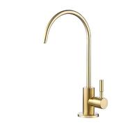 Rubinetto a osmosi inversa, Collo D'Oca, Raffreddamento Singolo, Rubinetto con Filtro per l'acqua per lavello della Cucina, Rubinetto Girevole per lavello, Oro Spazzolato