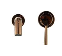 Rubinetto a parete in ottone per lavandino, rosa 260 mm, miscelatore acqua calda e fredda a doppia maniglia, beccuccio girevole, perfetto per vasca da bagno e lavabo da bagno