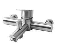 Rubinetto a Parete per Vasca da Bagno e Doccia, Miscelatore, in Acciaio Inox 304 con Deviatore, Monocomando Regolabile Acqua Calda e Fredda