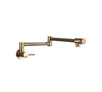 Rubinetto a parete, rubinetto singolo for acqua fredda, for lavaggio con beccuccio girevole a 360°, for bagno e cucina collo pieghevole per la maggior parte degli scenari(Golden D)