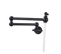 Rubinetto a parete, rubinetto singolo for acqua fredda, for lavaggio con beccuccio girevole a 360°, for bagno e cucina collo pieghevole per la maggior parte degli scenari(Matte Black B)