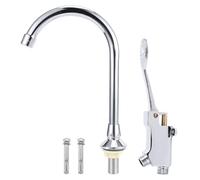 Rubinetto a pedale G1/2" in ottone cromato, rubinetto a pedale senza contatto per lavabo, ideale per ospedale e laboratorio medico, installazione facile e uso igienico