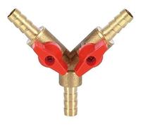 Rubinetto a sfera a 3 vie in ottone 8mm/10mm attacco 1/2" BSP 200 PSI | Per sistemi di carburante, gas e acqua. Costruzione in ottone resistente. Fino a 200 PSI.(Fb 8mm)