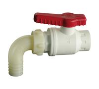 Rubinetto a sfera con portagomma per cisterna 1x30 in polipropilene atossico