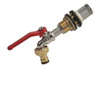 Rubinetto a sfera con raccordo rapido for contenitore/botte piovana in ottone con raccordo a paratia, adatto for il collegamento del tubo da giardino