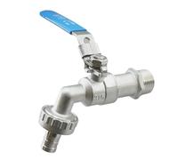 Rubinetto a sfera con valvola, per acqua ed aria compressa, V4A - PN 16, G 1/2", G 3/4", G 1"
