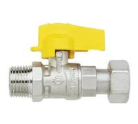 Rubinetto a sfera diritto per gas con levetta Normgas M-girello F 1/2" x 1/2"