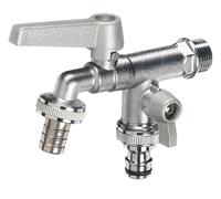 Rubinetto a Sfera Doppio per Fontana da Giardino con Leve Colorate Belfer RUB/027 Alluminio