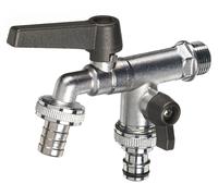 Rubinetto a Sfera Doppio per Fontana da Giardino con Leve Colorate Belfer RUB/027 Antracite