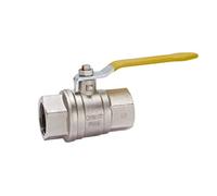 RUBINETTO A SFERA DRITTO PER ARRESTO GAS - RACCORDO FEMMINA 1/2" - CON LEVA