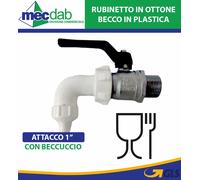 Rubinetto a Sfera in Ottone Cromato e Beccuccio in Plastica Varie Dimensioni
