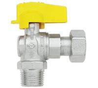 Rubinetto a sfera squadra per gas con levetta M - dado girevole F 1/2" x 1/2"