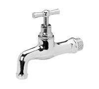 RUBINETTO A VITONE IN OTTONE CROMATO 1/2" Rubinetti Tubo Giardino