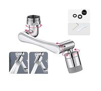 Rubinetto, Acciaio inossidabile universale 1080 ° Braccio robotico girevole Prolunga girevole Rubinetto Aeratore Prolunga rubinetto lavello da cucina 2 Modalità flusso d'acqua(Dual-mode Effluent 1)