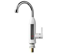 Rubinetto Acqua Elettrico Rubinetto for scaldabagno elettrico da cucina 3000W 220V for riscaldamento a freddo in acciaio inossidabile caldo istantaneo(White)