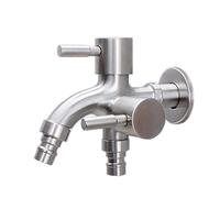 Rubinetto Acqua Esterno Rubinetto Doppio Rubinetto Multifunzione Rubinetto Lavatrice in Acciaio Inox Doppio Rubinetto Esterno for Piscine Mop, Spazzolato B (Color : Brushed A)