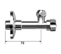 RUBINETTO AD ANGOLO CON ROSONE E DADO CONICO CORTO- 1/2 x 3/8- ALBER- pezzi 1