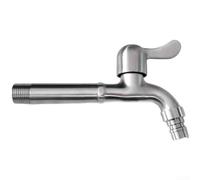 Rubinetto ad apertura rapida in acciaio inossidabile, funzionamento a chiave, resistente alle alte temperature, rubinetto dell'acqua esteso, per bagno (becco appuntito 16 cm)