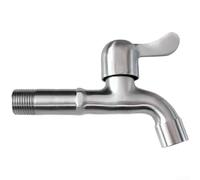 Rubinetto ad apertura rapida in acciaio inossidabile, funzionamento a chiave, resistente alle alte temperature, rubinetto dell'acqua esteso, per bagno (bocca netta 13 cm)