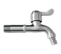 Rubinetto ad apertura rapida in acciaio inossidabile, funzionamento a chiave, resistente alle alte temperature, rubinetto dell'acqua esteso, per bagno (becco appuntito 13 cm)