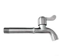 Rubinetto ad apertura rapida in acciaio inox, funzionamento a chiave, resistente alle alte temperature, rubinetto dell'acqua esteso, per bagno (bocca in rete da 18 cm)