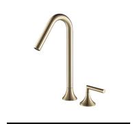 Rubinetto alto a due maniglie in ottone Miscelatore Rubinetto for lavabo Torneira Gourmet De Cozinha Acqua calda fredda Bagno Vasca da bagno Grigio Nero Cromo (Color : Gold one)