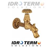 RUBINETTO ARTISTICO PER FONTANA A VITONE CON ATTACCO PORTAGOMMA 1/2" + Rosone