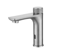 Rubinetto automatico per lavandino del bagno con sensore touchless finitura spazzolata miscelatore per vanità funzionamento a mani libere Design moderno per un facile utilizzo e igiene
