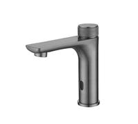 Rubinetto automatico per lavello da cucina con sensore touchless, miscelatore per bagno, grigio canna di fucile, funzionamento a mani libere, design moderno per un facile utilizzo e igiene