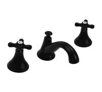 Rubinetto Bagno 3 fori, Rubinetti Lavabo 2 Maniglie Acqua Fredda e Calda G1/2" Interfaccia Miscelatore Lavandino per Bagno Cucine Doccia Lavabo (Nero)