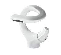 Rubinetto bagno Basin Faucet Brass Bathroom Waterfall Hot And Cold Water Mixer Tap Single Handle Chrome Black(WHITE)