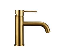 Rubinetto bagno Basin Faucets Bathroom Faucet Round Matt Black White Brushed Copper And Gold Mixer Tap Small Sink(Color-2)