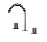 Rubinetto bagno Brushed Rose Gold Basin Faucet 3PCS Knurled Handles Sink Tap Hot And Cold Deck Mounted Mixer Widespread 3 Holes Set(Color-3)