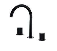 Rubinetto bagno Brushed Rose Gold Basin Faucet 3PCS Knurled Handles Sink Tap Hot And Cold Deck Mounted Mixer Widespread 3 Holes Set(Color-4)