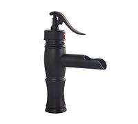 Rubinetto Bagno Cascata, Nero Monocomando Ottone Rubinetto Bagno Lavabo Regolazione A Caldo E Freddo, Per Miscelatore Lavabo E Rubinetti Per Bidet, Valvola In Ceramica, Stile Antico
