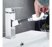 Rubinetto bagno con doccetta estraibile acciaio inox monocomando acqua calda e fredda con 2 tubi inclusi miscelatore bagno con doccetta estraibile rubinetto bagno lavabo con doccetta