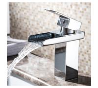 Trade Shop - Rubinetto Bagno Design Moderno A Cascata Miscelatore Monocomando Ottone Cromato