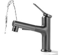 Rubinetto Bagno Estraibile, Miscelatore Lavabo Estraibile con 2 Modalità di Spruzzo Caldo e Freddo Rubinetto a Doppio Comando per Bagno e Cucina Rame G3/8