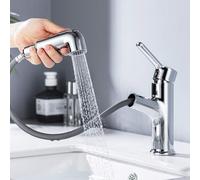 Rubinetto Bagno Lavabo con Doccetta Estraibile a 2 Modalità Miscelatore