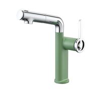 Rubinetto Bagno lavabo con Doccetta Estraibile a 3 Modalità, Miscelatore Lavabo Bagno, Miscelatore Monocomando, adatto per lavabi, rubinetto per lavabo, Materiale di zinc (Verde)