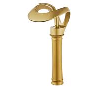 Rubinetto Bagno Lavabo Miscelatore Lavabo Rubinetto per Lavabo Rubinetto Bagno Cascata Alta Calda E Fredda Miscelatore Monocomando Cascata Alta Raccordi Lavabo in Ottone Oro Satinato