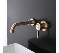 Rubinetto Bagno Lavabo Miscelatore Muro, Oro Spazzolato