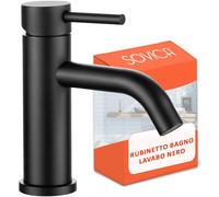 Rubinetto bagno lavabo nero acciaio inox monocomando per acqua calda e fredda con 2 tubi flessibili inclusi rubinetto nero bagno rubinetto bagno nero