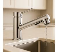 Rubinetto Bagno Lavabo Nero Miscelatore Monocomando con Doccetta Estraibile