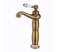 Rubinetto Bagno Lavabo Nero Monocomando Ottone Rubinetto Bagno, Regolazione A Caldo E Freddo, Per Miscelatore Lavabo E Rubinetti Per Bidet, Valvola In Ceramica, Stile Antico