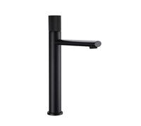 Rubinetto Bagno Lavabo Rubinetto Miscelatore Acqua Calda Fredda Montaggio Su Ponte Maniglia Singola Zigrinata Lavabo Monoforo Da Bagno Manopola Girevole Design(Black H)