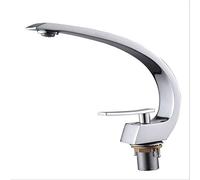 Rubinetto Bagno, Lavello Creatività Ad Arco Basso In Ottone, Miscelatore Acqua Calda E Zolla Monocomando, Lavabo Nucleo Della Valvola In Ceramica,Bianca(Blanc)