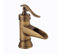 Rubinetto Bagno Miscelatore A Cascata Lavabo, Rubinetto Retrò Monocomando Nero Per Acqua Calda E Fredda, Rubinetto Per Lavabo Monoforo In Ottone, Adatto Per Wc E Bagno, Valvola In Ceramica
