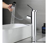Rubinetto Bagno Miscelatore Lavabo Alto Con Doccetta Estraibile, 3 Modalità, Paraspruzzi Cromati